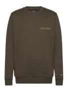 Collegiate Sweatshirt Tops Sweatshirts & Hoodies Sweatshirts Khaki Green Lyle & Scott