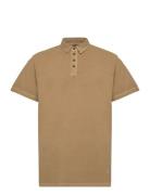 Landon Cotton Pique Polo Ss Tops Polos Short-sleeved Khaki Green Fat Moose