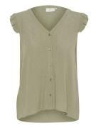 Karonna Sleeveless Shirt Tops T-shirts & Tops Sleeveless Khaki Green Kaffe