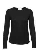 18 The Modal Blouse Tops T-shirts & Tops Long-sleeved Black My Essential Wardrobe