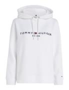 Heritage Hilfiger Hoodie Ls Tops Sweatshirts & Hoodies Hoodies White Tommy Hilfiger