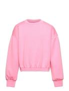 Kogscarlett L/S Short O-Neck Bo Swt Tops Sweatshirts & Hoodies Sweatshirts Pink Kids Only