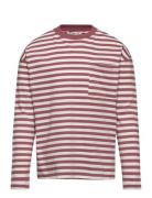 Striped Long Sleeves T-Shirt Tops T-shirts Long-sleeved T-Skjorte Red Mango