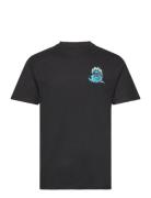 Screaming Wave T-Shirt Tops T-Kortærmet Skjorte Black Santa Cruz