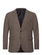 Slhslimdan Flannel Blazer O Suits & Blazers Blazers Single Breasted Blazers Beige Selected Homme