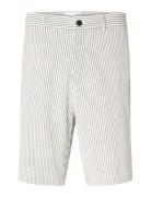 Slhregular-Karl Seersucker Shorts Noos Bottoms Shorts Casual White Selected Homme