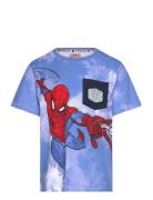 Tshirt Tops T-Kortærmet Skjorte Blue Spider-man