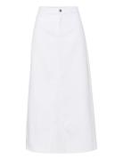 Milygz Hw Long Skirt Knælang Nederdel White Gestuz