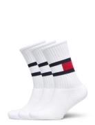 Th Men Sock 3P Flag Ecom Underwear Socks Regular Socks White Tommy Hilfiger