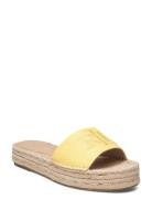 Polly Nappa Leather Espadrille Espadrillos Flade Sandal Yellow Lauren Ralph Lauren