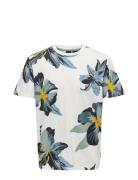 Onsklop Reg Ss Floral Tee Noos Tops T-Kortærmet Skjorte White ONLY & SONS