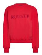 Sweat Logo Crewneck Tops Sweatshirts & Hoodies Sweatshirts Red ROTATE Birger Christensen