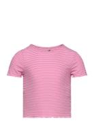 Kogwilma Life S/S Rib Top Jrs Tops T-Kortærmet Skjorte Pink Kids Only