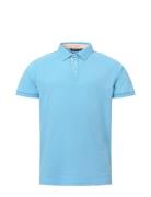 Mens Crail Drycool Polo Tops Knitwear Short Sleeve Knitted Polos Blue Abacus