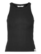 Variegated Rib Woven Tab Tank Tops T-shirts & Tops Sleeveless Black Calvin Klein Jeans
