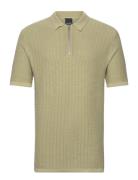 Onsdomi Ds 12 Struc Half Zip Polo Knit Tops Knitwear Short Sleeve Knitted Polos Green ONLY & SONS