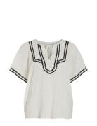 Vimanda S/S Top Tops Blouses Short-sleeved White Vila