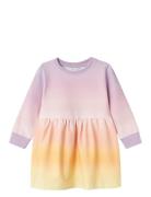 Nmfdirainbow Ls Swe Dress Unb Dresses & Skirts Dresses Casual Dresses Long-sleeved Casual Dresses Purple Name It