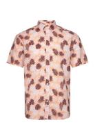 Relaxed Printed Slubyarn Shirt Tops Shirts Short-sleeved Pink Tom Tailor