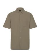 Grida Cotton Victor Shirt Ss Tops Shirts Short-sleeved Green Mads Nørgaard
