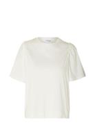 Slfpenelope 2/4 Ruffle Tee Noos Tops T-shirts & Tops Short-sleeved White Selected Femme