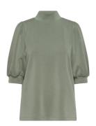 21 The Puff Blouse Tops Blouses Short-sleeved Green My Essential Wardrobe