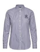 Striped Cotton Broadcloth Shirt Tops Shirts Long-sleeved Blue Lauren Ralph Lauren
