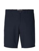 Slhregular-Karl Seersucker Shorts Noos Bottoms Shorts Casual Blue Selected Homme