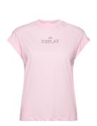 T-Shirt Regular Pure Logo Tops T-shirts & Tops Short-sleeved Pink Replay