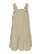 Kogthyra Mexicana S/L Dress Ptm Dresses & Skirts Dresses Casual Dresses Sleeveless Casual Dresses Beige Kids Only