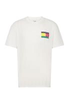 Tjm Reg Pop Color Flag Tee Ext Tops T-Kortærmet Skjorte White Tommy Jeans