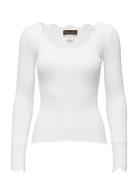 Rwbenita Ls O-Neck Lace T-Shirt Tops T-shirts & Tops Long-sleeved White Rosemunde