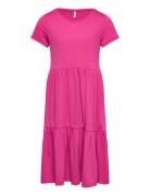 Kogdalia S/S Long Dress Jrs Dresses & Skirts Dresses Casual Dresses Short-sleeved Casual Dresses Pink Kids Only