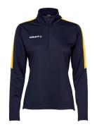 Progress Halfzip Ls Tee W Sport Sweatshirts & Hoodies Sweatshirts Navy Craft