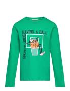 Printed Longsleeve Tops T-shirts Long-sleeved T-Skjorte Green Tom Tailor