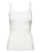 Organic Cotton Strap Top Tops T-shirts & Tops Sleeveless White Rosemunde