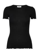 Organic Cotton T-Shirt Tops T-shirts & Tops Short-sleeved Black Rosemunde