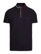 Rwb Zip Placket Tipping Reg Polo Tops Polos Short-sleeved Navy Tommy Hilfiger