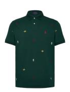 Custom Slim Embroidered Mesh Polo Shirt Tops Polos Short-sleeved Green Polo Ralph Lauren