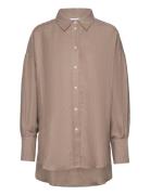 Sian Tops Shirts Long-sleeved Brown Reiss