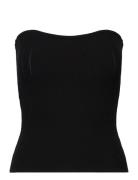 Como Knit Strapless Top Tops T-shirts & Tops Sleeveless Black Second Female