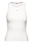 Tjw Essential Rib Tank Tops T-shirts & Tops Sleeveless White Tommy Jeans