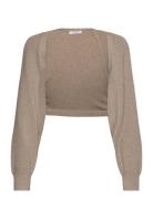 Mschacentia Rachelle Bolero Tops Knitwear Cardigans Beige MSCH Copenhagen