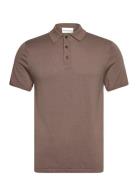 Bs Ernst Regular Fit Polo Shirt Tops Knitwear Short Sleeve Knitted Polos Brown Bruun & Stengade