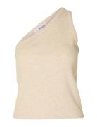 Slfanna Shoulder Top Tops T-shirts & Tops Sleeveless Beige Selected Femme