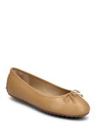 Jayna Nappa Leather Driver Flat Ballerinasko Ballerinaer Beige Lauren Ralph Lauren