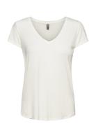 Cupoppy V-Neck T-Shirt Tops T-shirts & Tops Short-sleeved White Culture