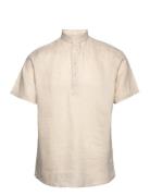 Bs Hobart Casual Modern Fit Shirt Tops Shirts Short-sleeved Beige Bruun & Stengade