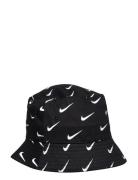 Nan Swoosh Print Bucket Hat Accessories Headwear Hats Bucket Hats Black Nike