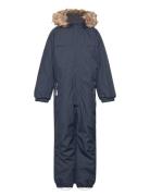 Coverall W. Fake Fur Outerwear Coveralls Snow-ski Coveralls & Sets Navy Color Kids